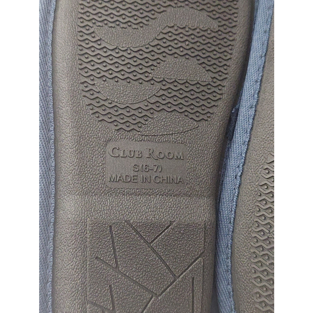 Club Room Men's Blue & Green Plaid Indoor/Outdoor Slippers Size Small 6-7 - Picture 13 of 15
